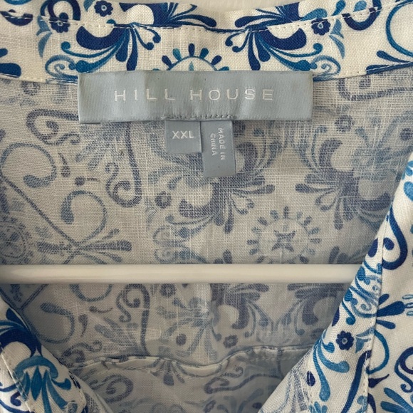 XXL Hill house Laura linen dress in blue mosaic - Picture 3 of 5